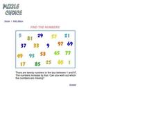 Find the Numbers Worksheet Find the Numbers Worksheet