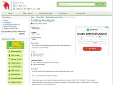 Finding Averages Lesson Plan Finding Averages Lesson Plan