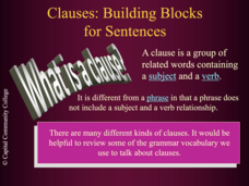 Clauses: Building Blocks for Sentences PPT Clauses: Building Blocks for Sentences PPT