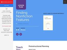 Finding Nonfiction Features Lesson Plan Finding Nonfiction Features Lesson Plan
