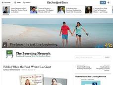 The Learning Network Fill-In: When the Food Writer Is a Ghost Interactive The Learning Network Fill-In: When the Food Writer Is a Ghost Interactive
