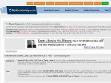 Word Roots CERN, JUR, and LEG Advanced True/False Quiz Interactive Word Roots CERN, JUR, and LEG Advanced True/False Quiz Interactive