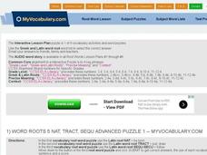 Word Roots 5: NAT, TRACT, SEQU Advanced Puzzle 1, 2, & 3 Interactive Word Roots 5: NAT, TRACT, SEQU Advanced Puzzle 1, 2, & 3 Interactive