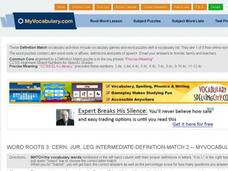 Latin Roots cern, jur, leg: Intermediate Matching Quiz Interactive Latin Roots cern, jur, leg: Intermediate Matching Quiz Interactive