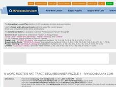 Word Roots 5: NAT, TRACT, SEQU Beginner Puzzle 1, 2, & 3 Interactive Word Roots 5: NAT, TRACT, SEQU Beginner Puzzle 1, 2, & 3 Interactive
