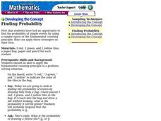 Finding Probability Lesson Plan Finding Probability Lesson Plan