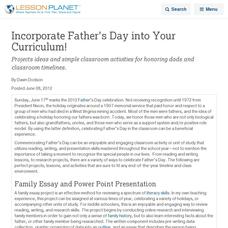 Incorporate Father's Day into Your Curriculum! Lesson Planet Article Incorporate Father's Day into Your Curriculum! Lesson Planet Article
