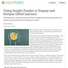 Using Insight Puzzles to Engage and Intrigue Gifted Learners Lesson Planet Article Using Insight Puzzles to Engage and Intrigue Gifted Learners Lesson Planet Article