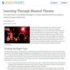 Learning Through Musical Theater Lesson Planet Article Learning Through Musical Theater Lesson Planet Article