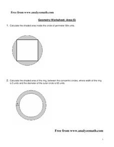 Finding The Area Worksheet Finding The Area Worksheet