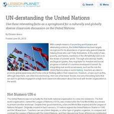 UN-derstanding the United Nations Lesson Planet Article UN-derstanding the United Nations Lesson Planet Article