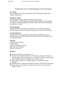 Finding the Area of a Parallelogram with Translations Lesson Plan Finding the Area of a Parallelogram with Translations Lesson Plan