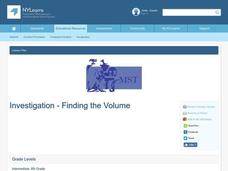 Finding Volume Lesson Plan Finding Volume Lesson Plan
