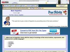 Basic Linguistics: Fun Trivia Quiz Interactive Basic Linguistics: Fun Trivia Quiz Interactive