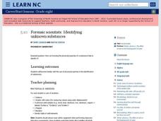 Forensic Scientists: Identifying Unknown Substances Lesson Plan Forensic Scientists: Identifying Unknown Substances Lesson Plan