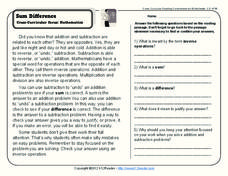 Sum Difference Worksheet Sum Difference Worksheet