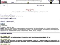 Fingerprints Lesson Plan Fingerprints Lesson Plan