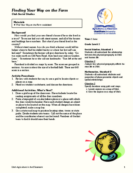 Finding Your Way on the Farm Lesson Plan Finding Your Way on the Farm Lesson Plan