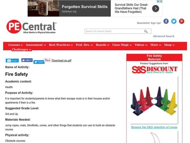 Fire Safety Lesson Plan Fire Safety Lesson Plan