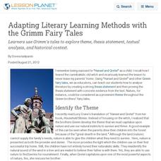 Adapting Literary Learning Methods with the Grimm Fairy Tales Lesson Planet Article Adapting Literary Learning Methods with the Grimm Fairy Tales Lesson Planet Article