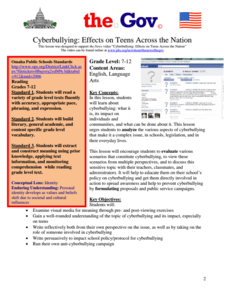 Cyberbullying: Effects on Teens Across the Nation (Segment 3) Lesson Plan Cyberbullying: Effects on Teens Across the Nation (Segment 3) Lesson Plan