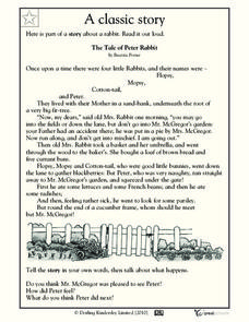 Reading Practice: Peter Rabbit Worksheet Reading Practice: Peter Rabbit Worksheet