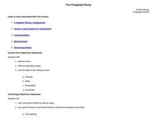 Five Paragraph Essay Lesson Plan Five Paragraph Essay Lesson Plan