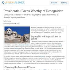 Presidential Faces Worthy of Recognition Lesson Planet Article Presidential Faces Worthy of Recognition Lesson Planet Article