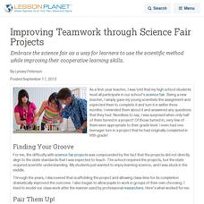 Improving Teamwork through Science Fair Projects Lesson Planet Article Improving Teamwork through Science Fair Projects Lesson Planet Article