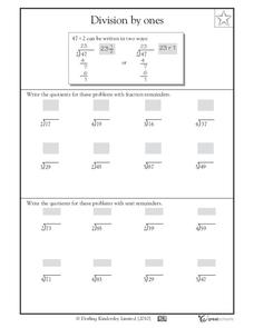 Division by 1-Digit Numbers #2 Worksheet Division by 1-Digit Numbers #2 Worksheet