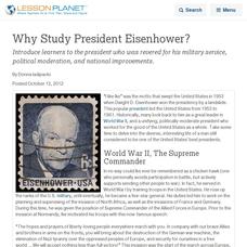 Why Study President Eisenhower? Lesson Planet Article Why Study President Eisenhower? Lesson Planet Article