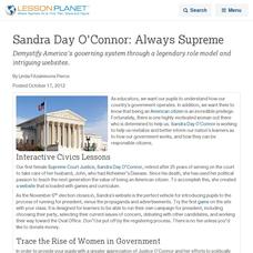 Sandra Day O'Connor: Always Supreme Lesson Planet Article Sandra Day O'Connor: Always Supreme Lesson Planet Article