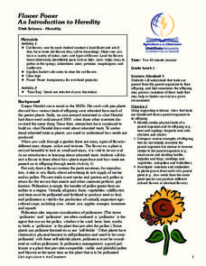 Flower Power: An Introduction to Heredity Lesson Plan Flower Power: An Introduction to Heredity Lesson Plan