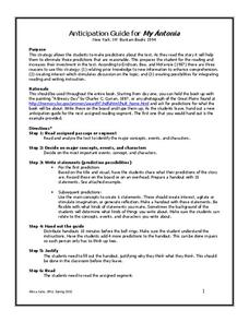 My Antonia: Anticipation Guide Lesson Plan My Antonia: Anticipation Guide Lesson Plan