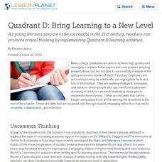 Quadrant D: Bringing Learning to a New Level Lesson Planet Article Quadrant D: Bringing Learning to a New Level Lesson Planet Article