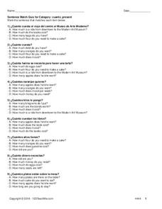 Cuanto and present tense Worksheet Cuanto and present tense Worksheet