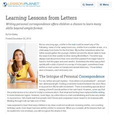 Learning Lessons from Letters Lesson Planet Article Learning Lessons from Letters Lesson Planet Article
