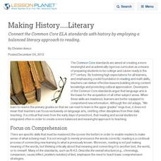 Making History....Literary Lesson Planet Article Making History....Literary Lesson Planet Article