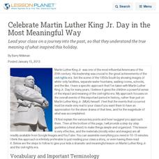 Celebrate Martin Luther King Jr. Day in the Most Meaningful Way Lesson Planet Article Celebrate Martin Luther King Jr. Day in the Most Meaningful Way Lesson Planet Article