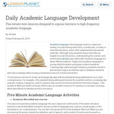Daily Academic Language Development Lesson Planet Article Daily Academic Language Development Lesson Planet Article