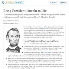 Bring President Lincoln to Life Lesson Planet Article Bring President Lincoln to Life Lesson Planet Article