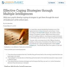 Effective Coping Strategies through Multiple Intelligences Lesson Planet Article Effective Coping Strategies through Multiple Intelligences Lesson Planet Article