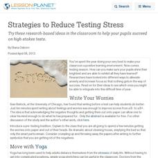 Strategies to Reduce Testing Stress Lesson Planet Article Strategies to Reduce Testing Stress Lesson Planet Article