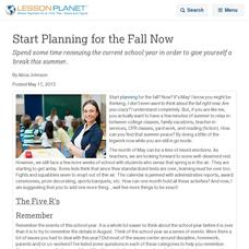 Start Planning for the Fall Now Lesson Planet Article Start Planning for the Fall Now Lesson Planet Article
