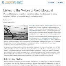 Listen to the Voices of the Holocaust Lesson Planet Article Listen to the Voices of the Holocaust Lesson Planet Article