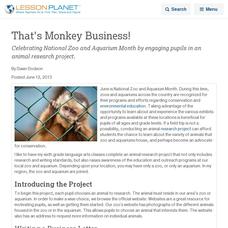 That's Monkey Business! Lesson Planet Article That's Monkey Business! Lesson Planet Article
