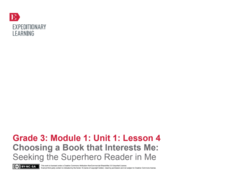 Choosing a Book That Interests Me: Seeking the Superhero Reader in Me Lesson Plan Choosing a Book That Interests Me: Seeking the Superhero Reader in Me Lesson Plan