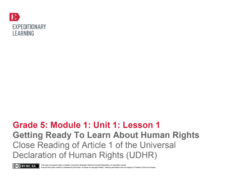 EngageNY Grade 5 ELA: Module 1, Unit 1 - Building Background Knowledge on Human Rights EngageNY Grade 5 ELA: Module 1, Unit 1 - Building Background Knowledge on Human Rights
