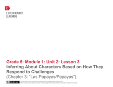 Inferring About Characters Based on How They Respond to Challenges (Chapter 3: "Las Papayas/Papayas") Lesson Plan Inferring About Characters Based on How They Respond to Challenges (Chapter 3: "Las Papayas/Papayas") Lesson Plan