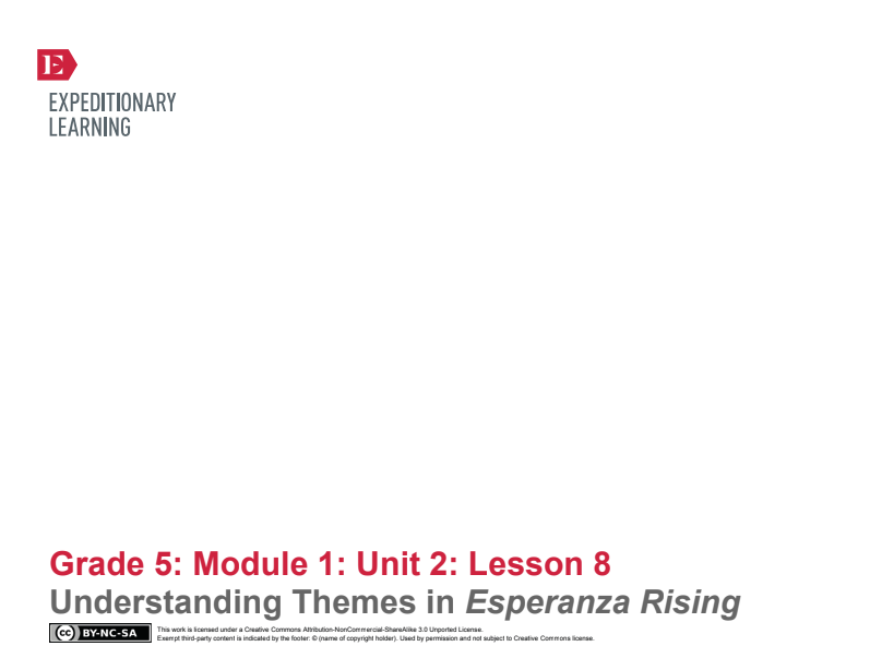 Understanding Themes in Esperanza Rising Lesson Plan Understanding Themes in Esperanza Rising Lesson Plan